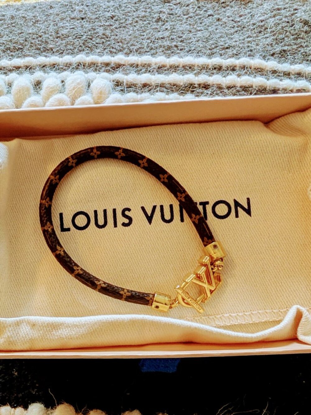 Louis Vuitton Braided Leather Bracelet - Brown